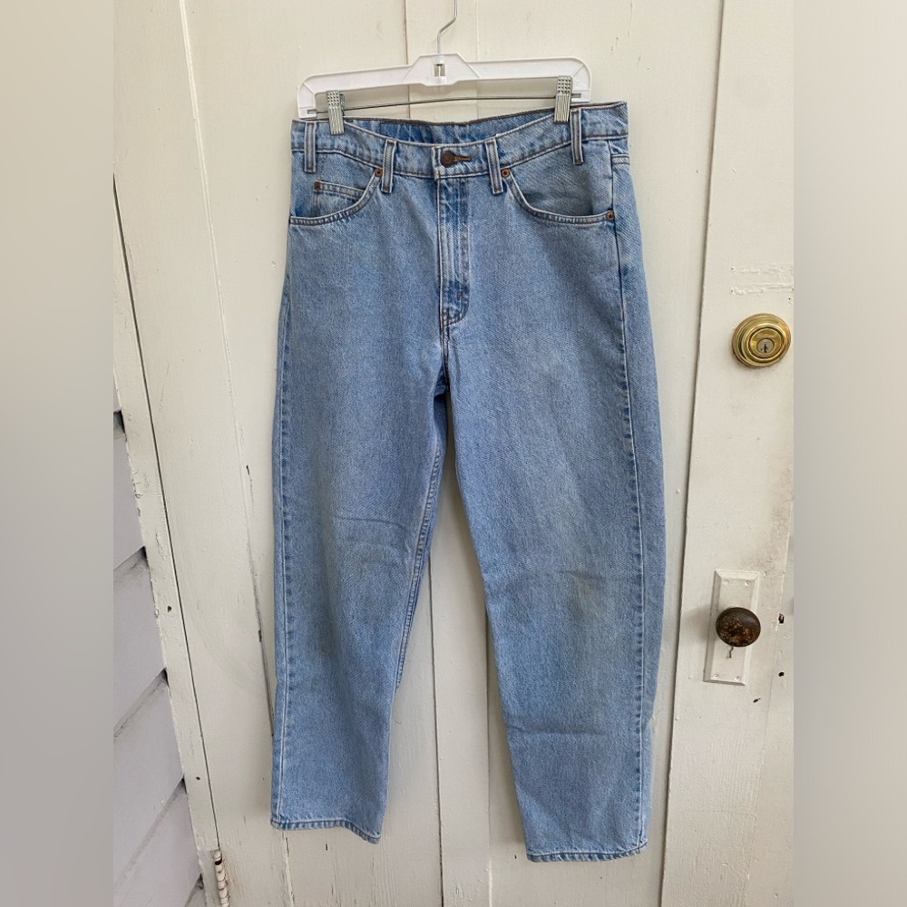 Men's Vintage Orange Tab Levi's 550 33x32 Relaxed Light Wash 1997 100% Cotton